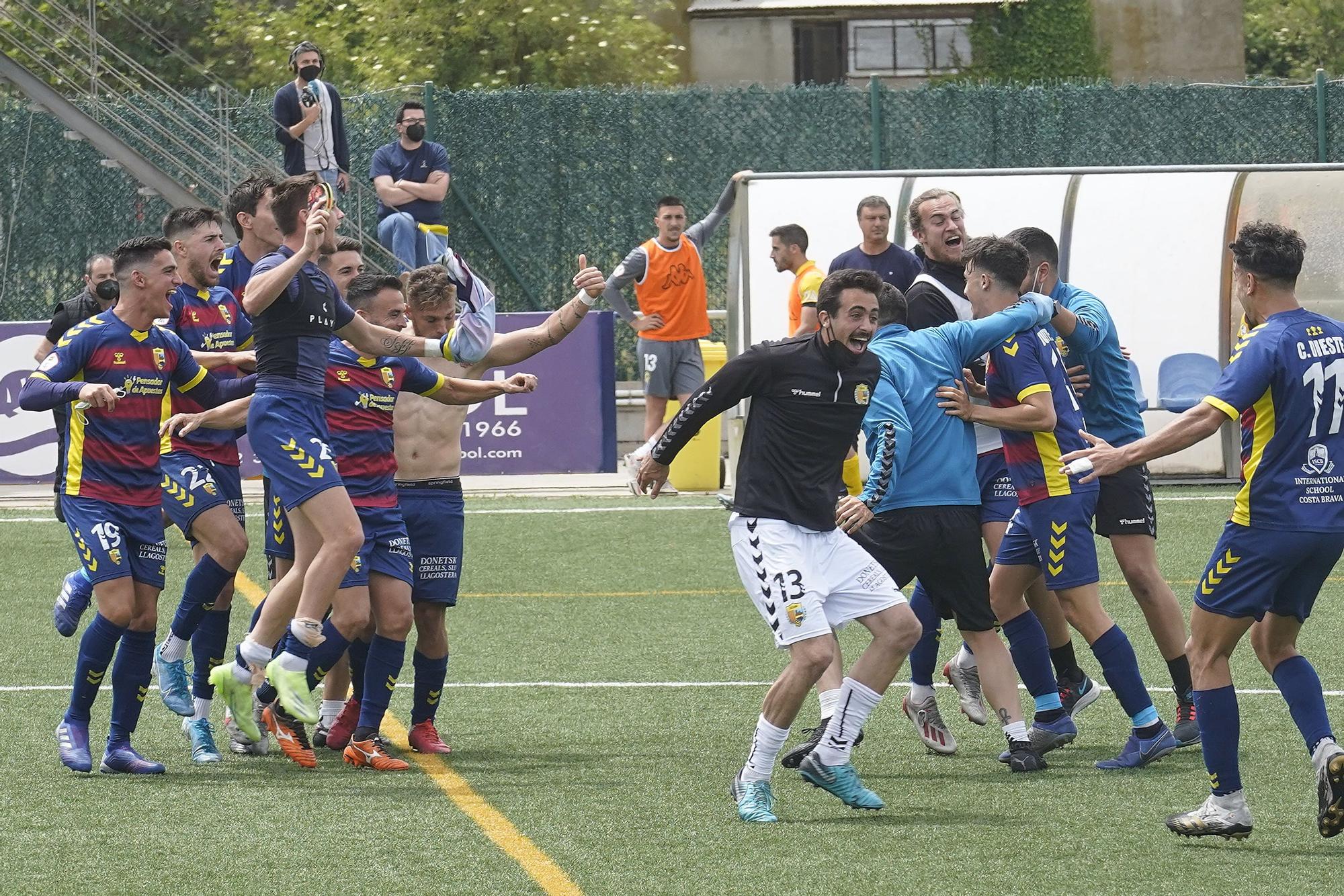 El Llagostera és de Primera RFEF (3-3)