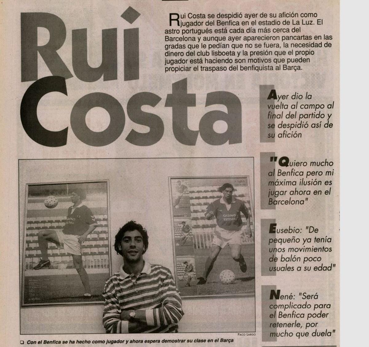 Rui Costa se dejó querer por el Barça