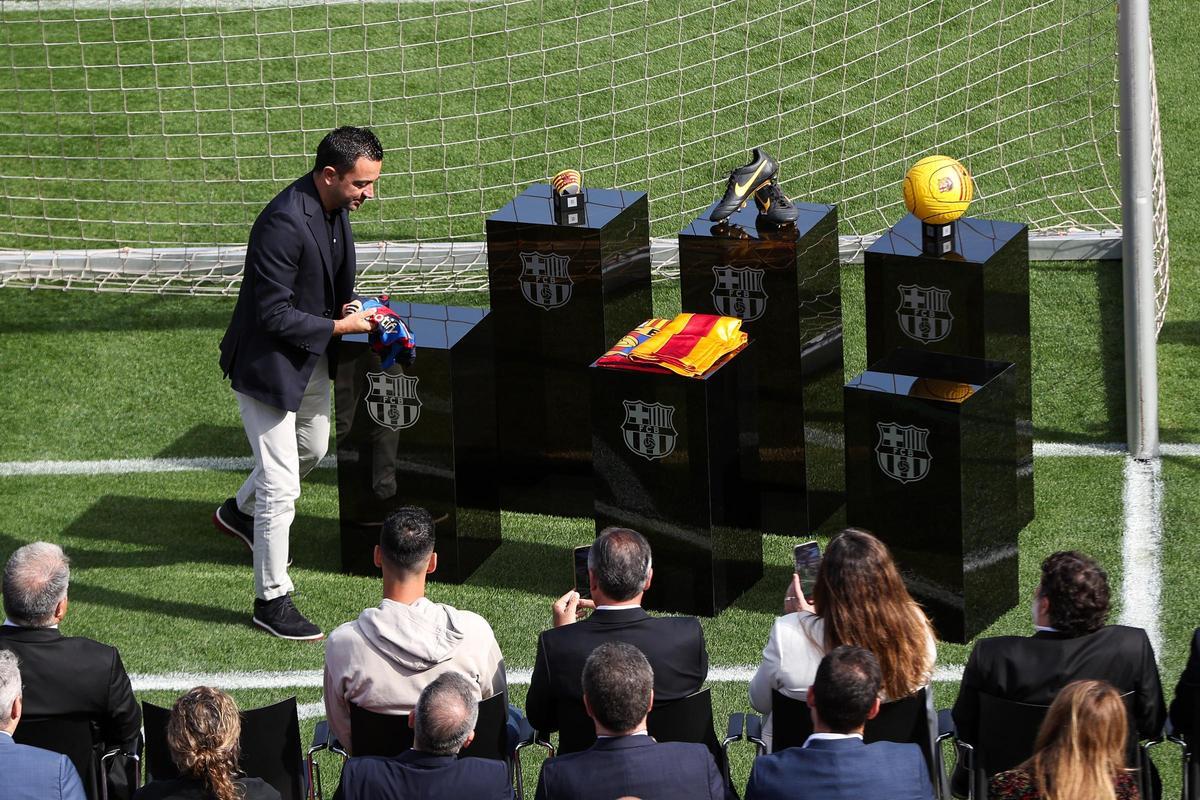 Colocación de la primera piedra del futuro Camp Nou