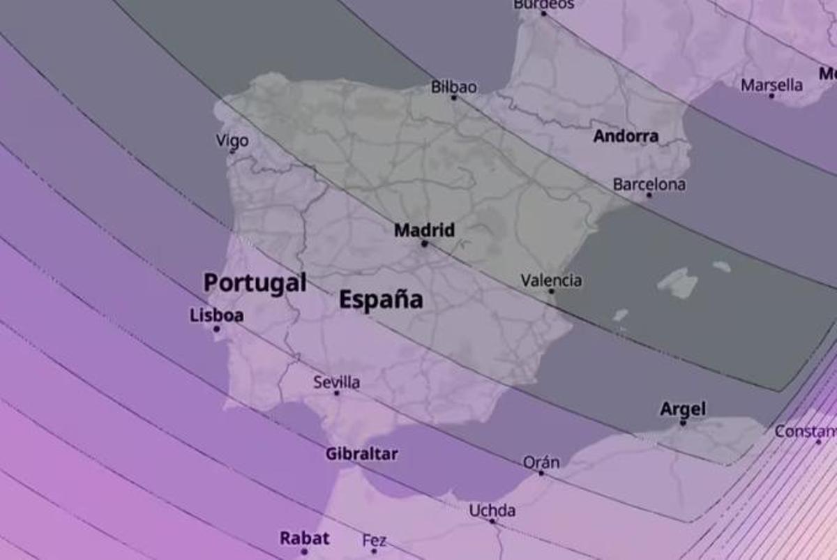 Mapa del eclipse del 12 de agosto.