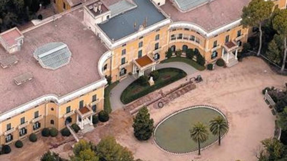 Vista aérea del palacio de Pedralbes.