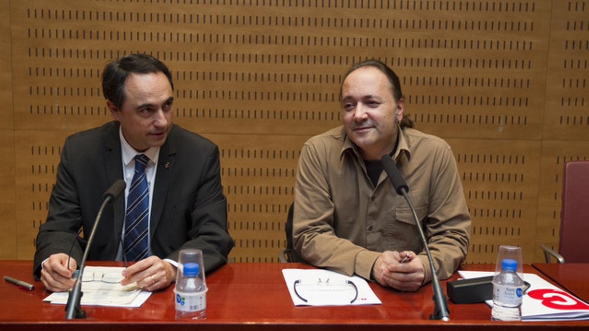 El director del Grec, Ramon Simó, y el regidor de Cultura, Jaume Ciurana, el pasado mes de enero presentando las directrices del Festival Grec
