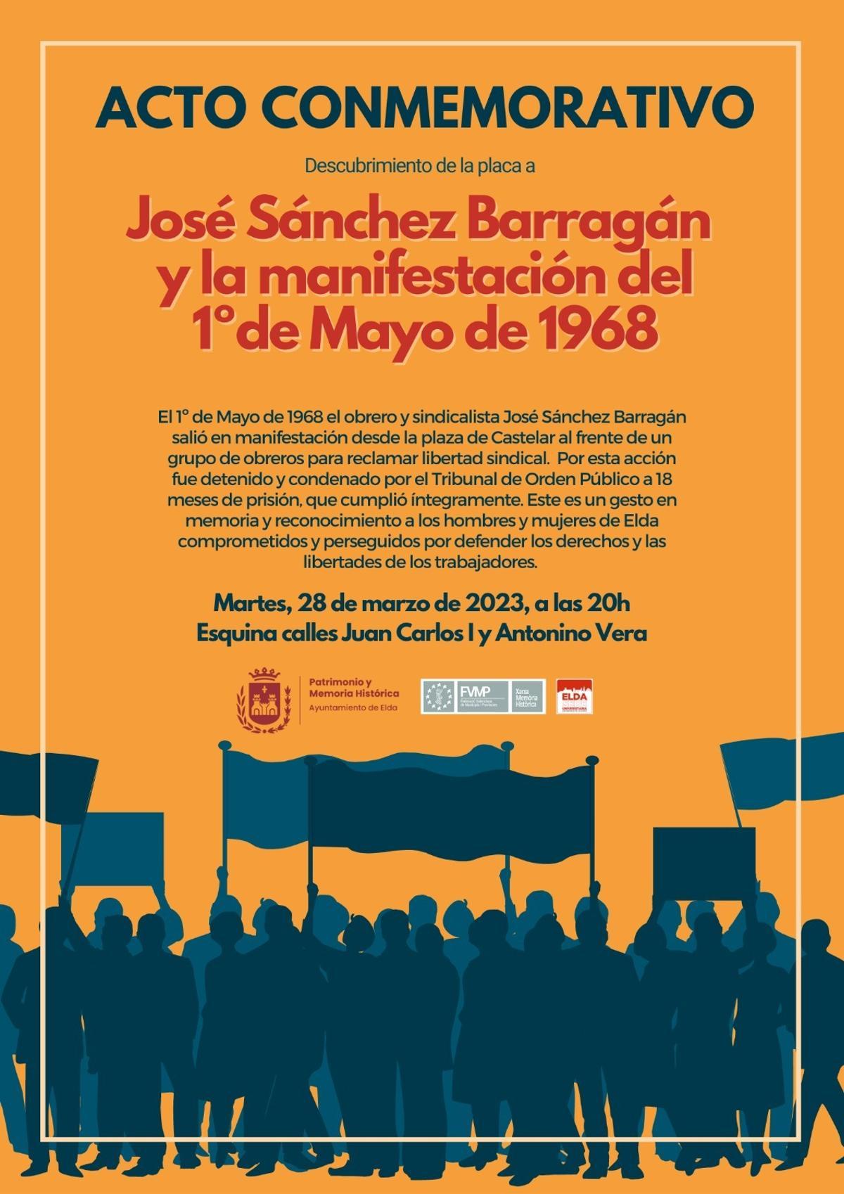 El cartel de acto conmemorativo que se celebra esta tarde.