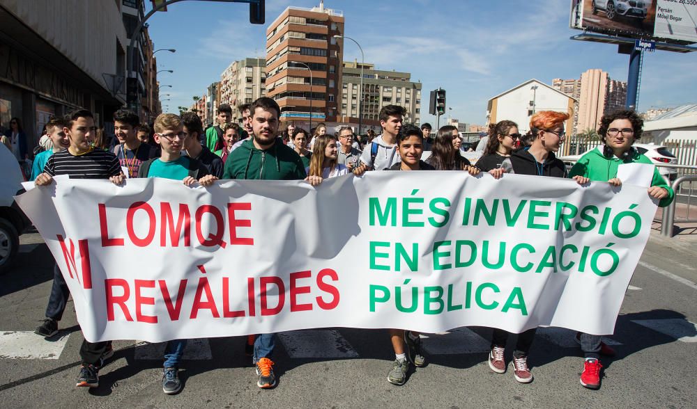 Los estudiantes claman en Alicante por una educación pública de calidad