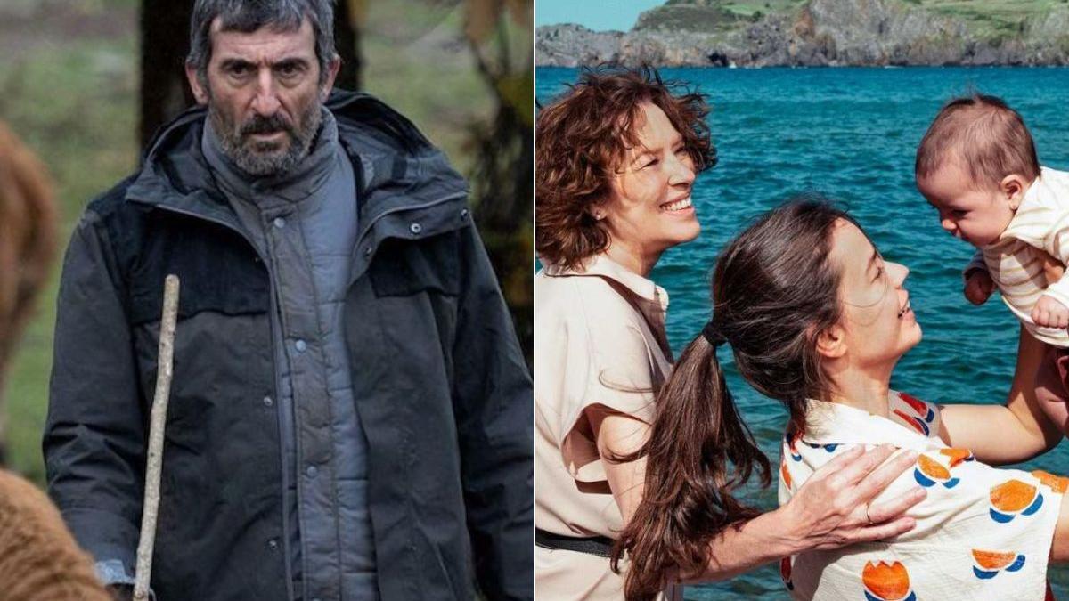 Luis Zahera en 'As bestas' y Susi Sánchez y Laia Costa en 'Cinco lobitos'.