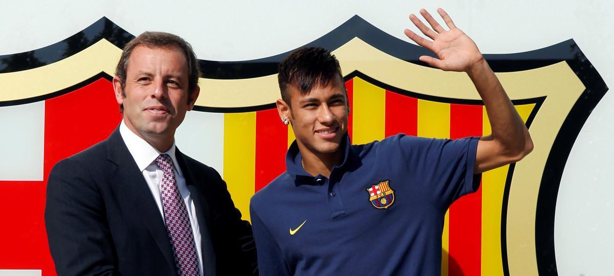 Una imagen de Neymar en su presentación como jugador del Barcelona.
