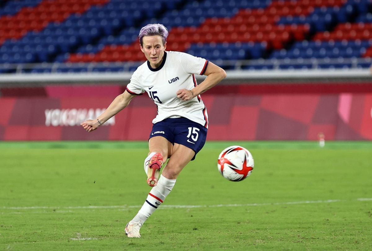 Megan Rapinoe, durante el partido  entre Estados Unidos y Países Bajos.