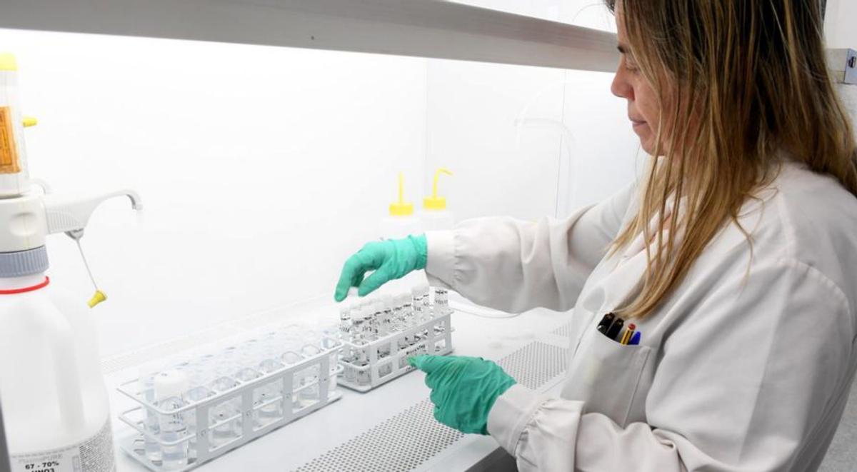 Una científica del laboratorio de A Coruña . | Carlos Pardellas
