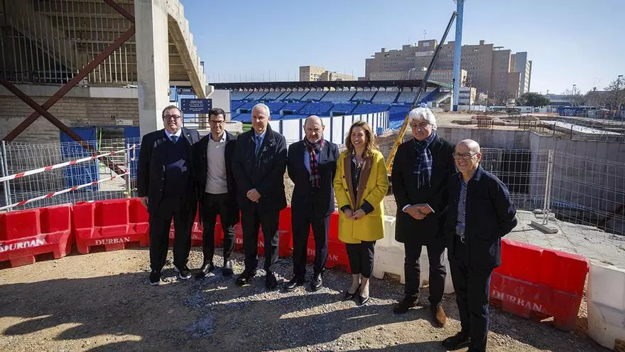 Rafael Louzán visita en Zaragoza las obras de la Nueva Romareda