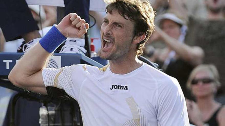 Ferrero celebra un punto en las pistas del US Open.