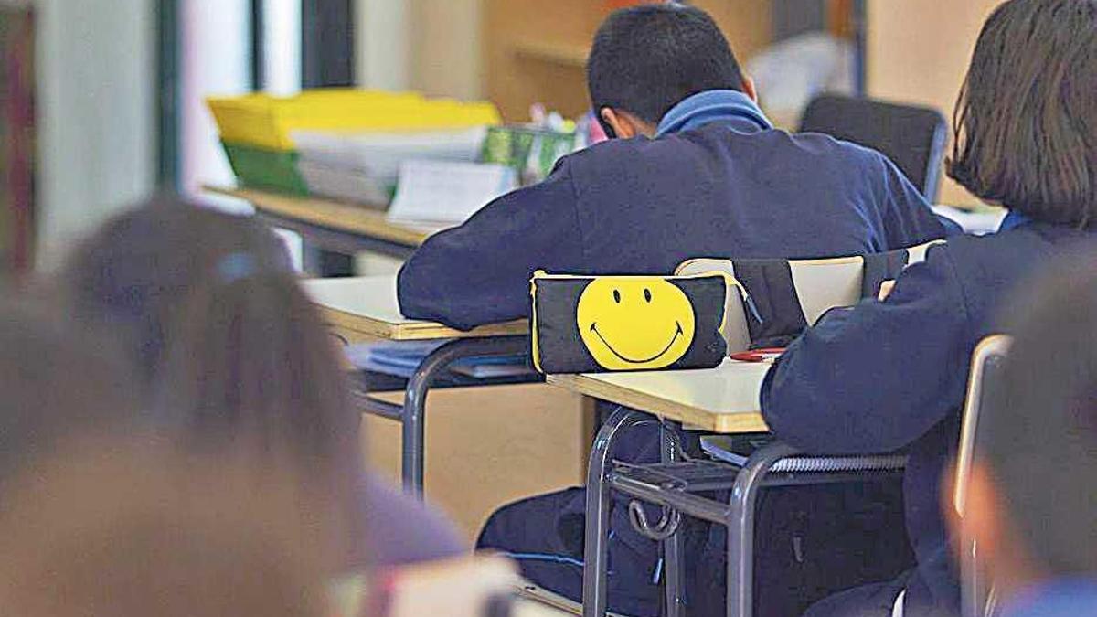 Alumnos en un aula en Galicia.