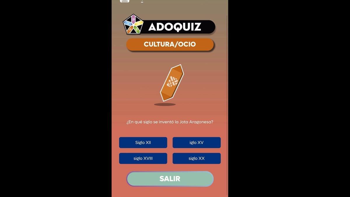 Captura de pantalla de una pregunta de 'Adoquiz'.