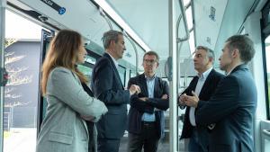 Alberto Núñez Feijóo junto al candidato del PP vasco, Javier de Andrés, hoy en Guipúzcoa.