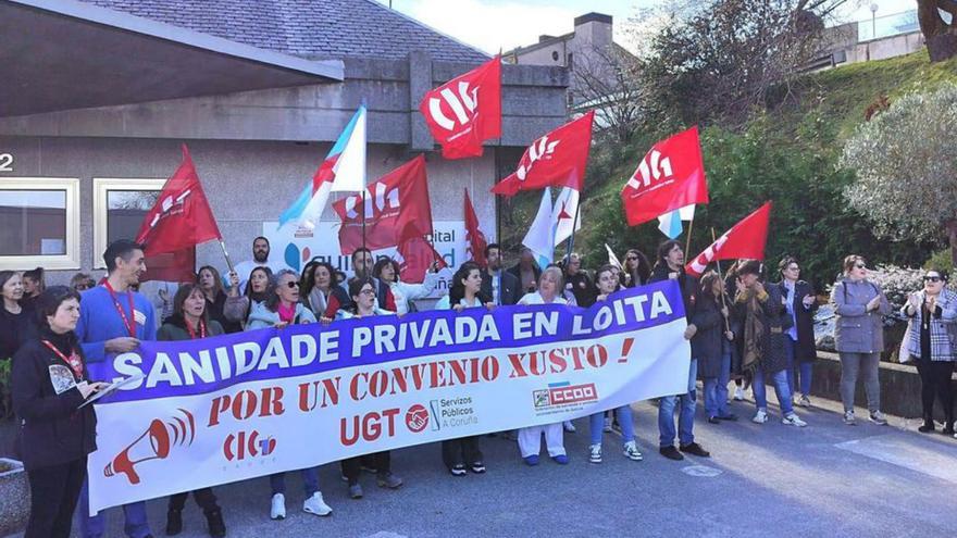 La sanidad privada de A Coruña secunda otra jornada de huelga por un convenio “digno”