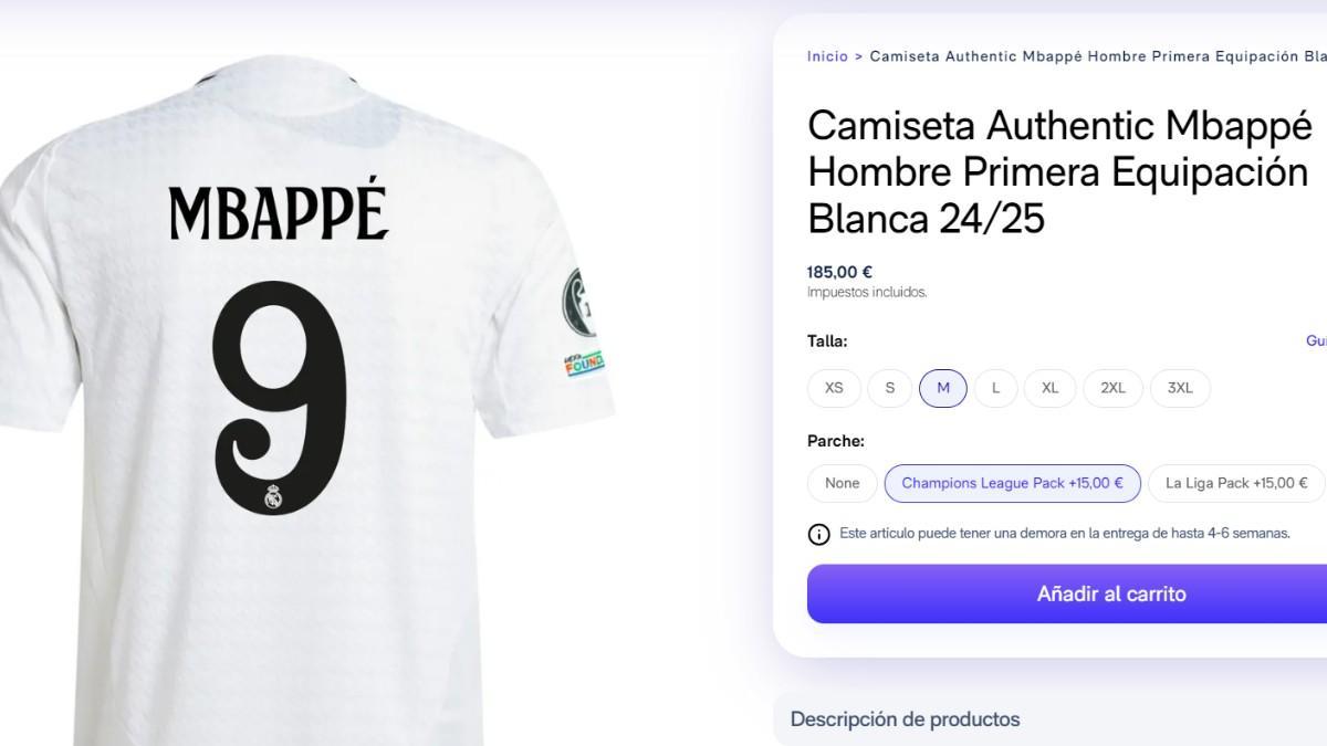 Captura de pantalla de la web del Real Madrid