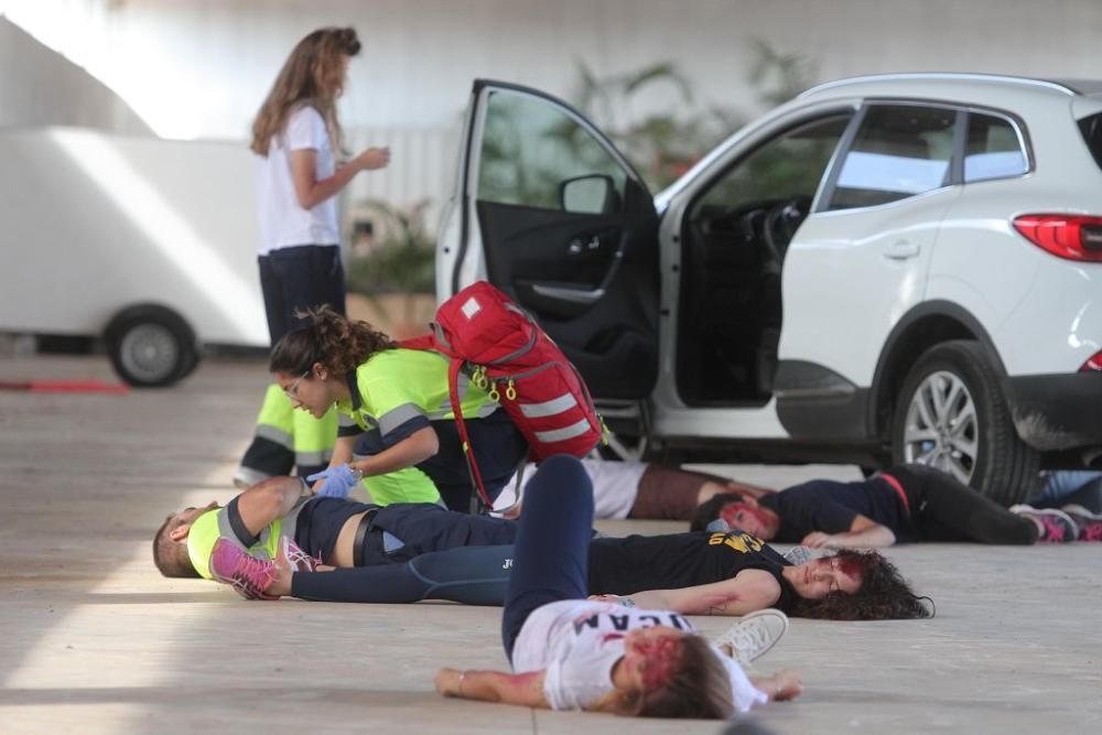 Simulacro de atropello múltiple en el campus de Cartagena de la UCAM