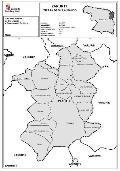 Mapa de las ubost en Zamora