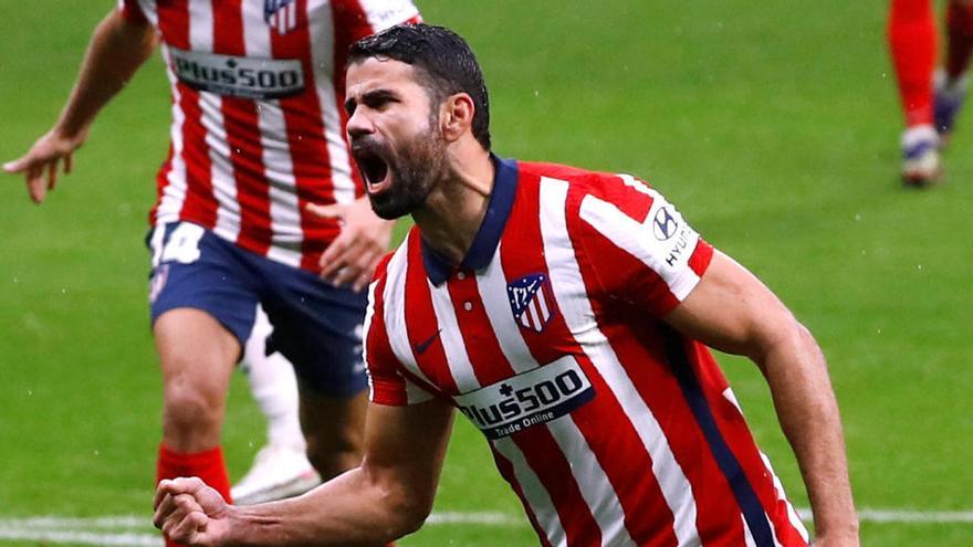 Diego Costa celebra un gol con el Atlético de Madrid.