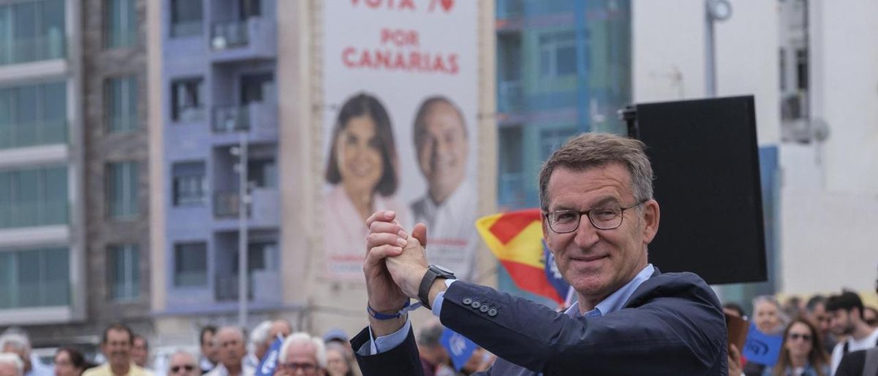 Alberto Núñez Feijóo en Las Palmas de Gran Canaria.