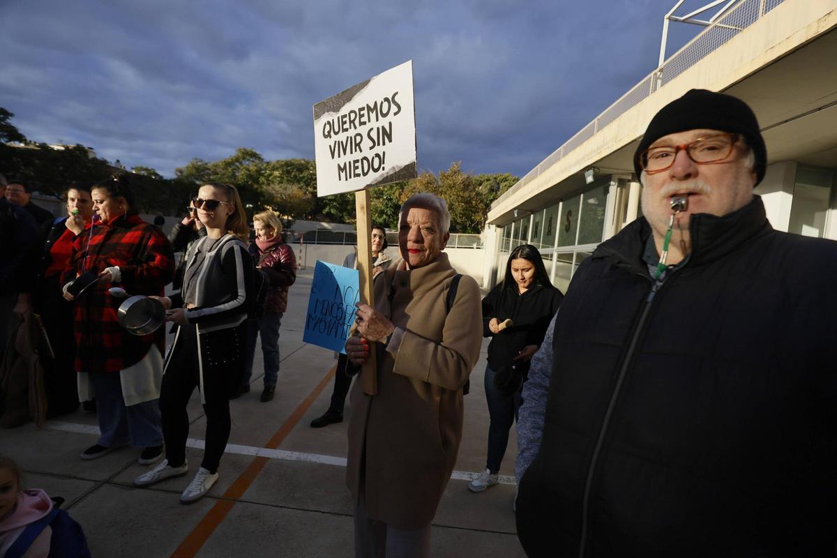 Protesta vecinal el pasado diciembre en el CEIP Cas Capiscol.