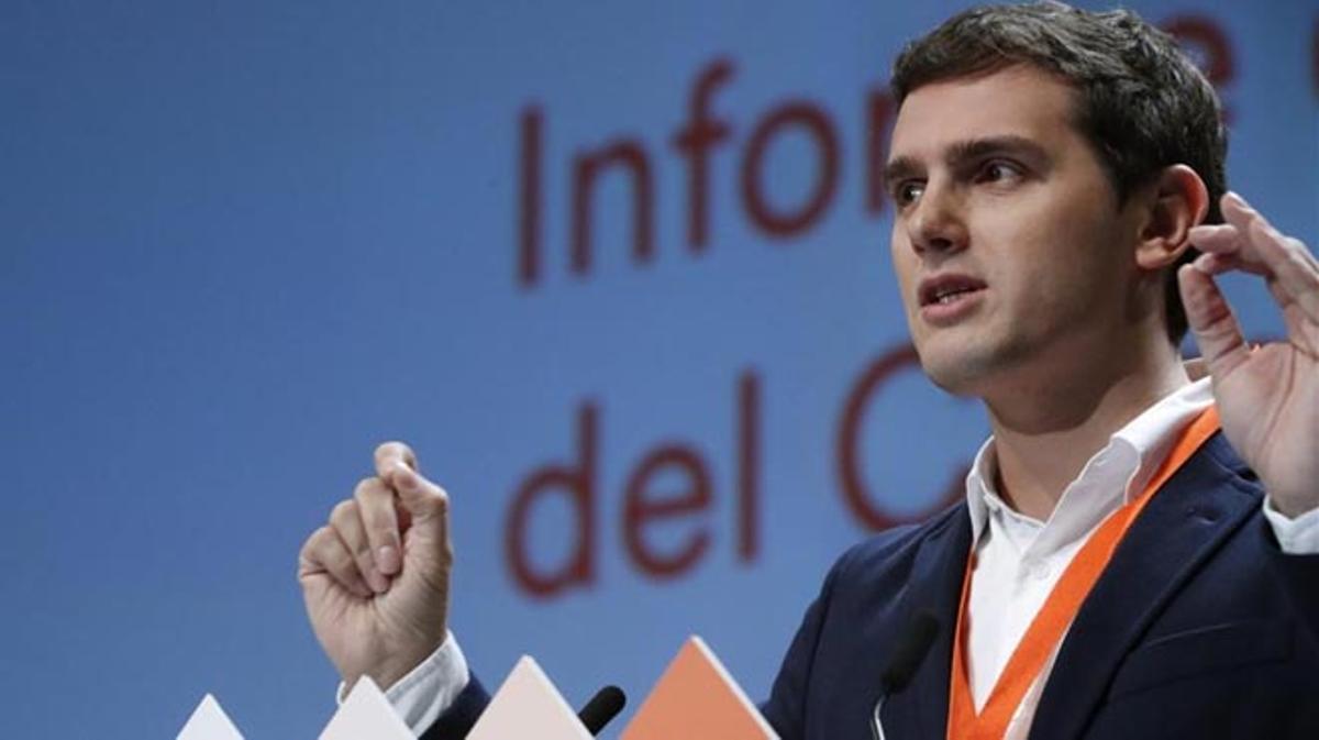 Albert Rivera, president de Ciutadans, durant el congrés del partit, al febrer.