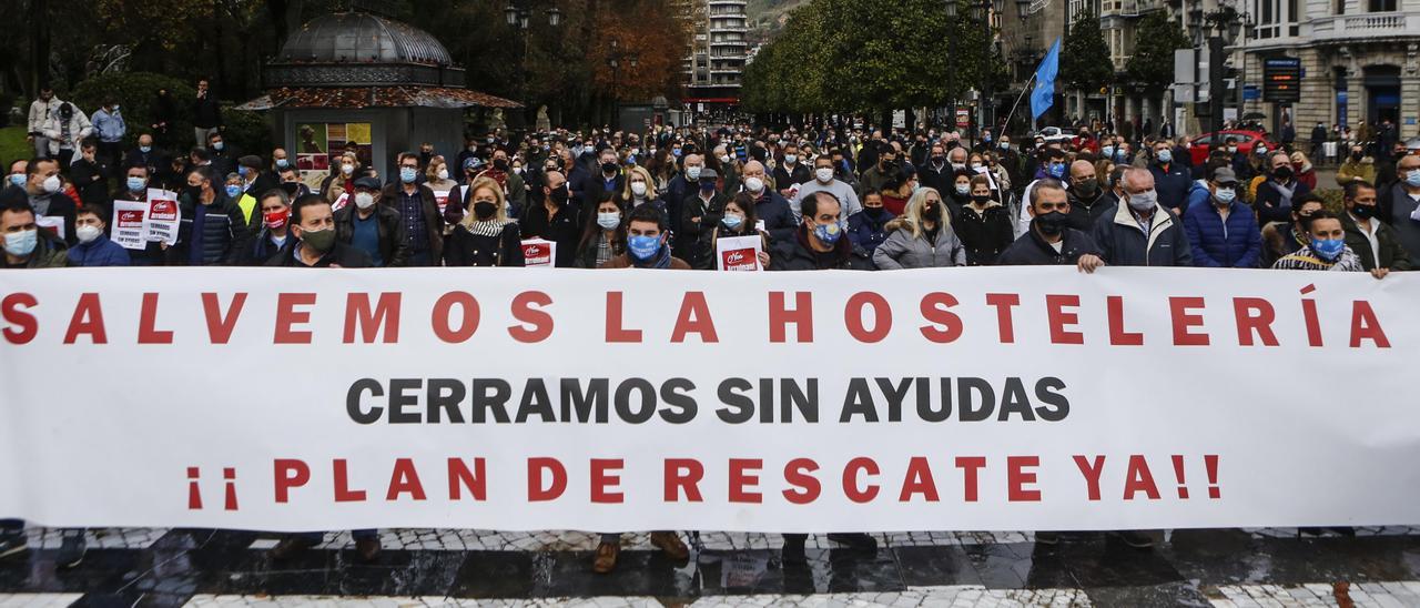 Protesta de hosteleros en Oviedo | Julián Rus