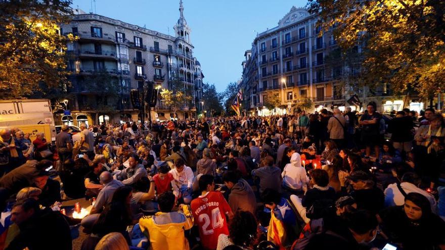 Concentració amb tensió i càrregues a Barcelona el 15-O