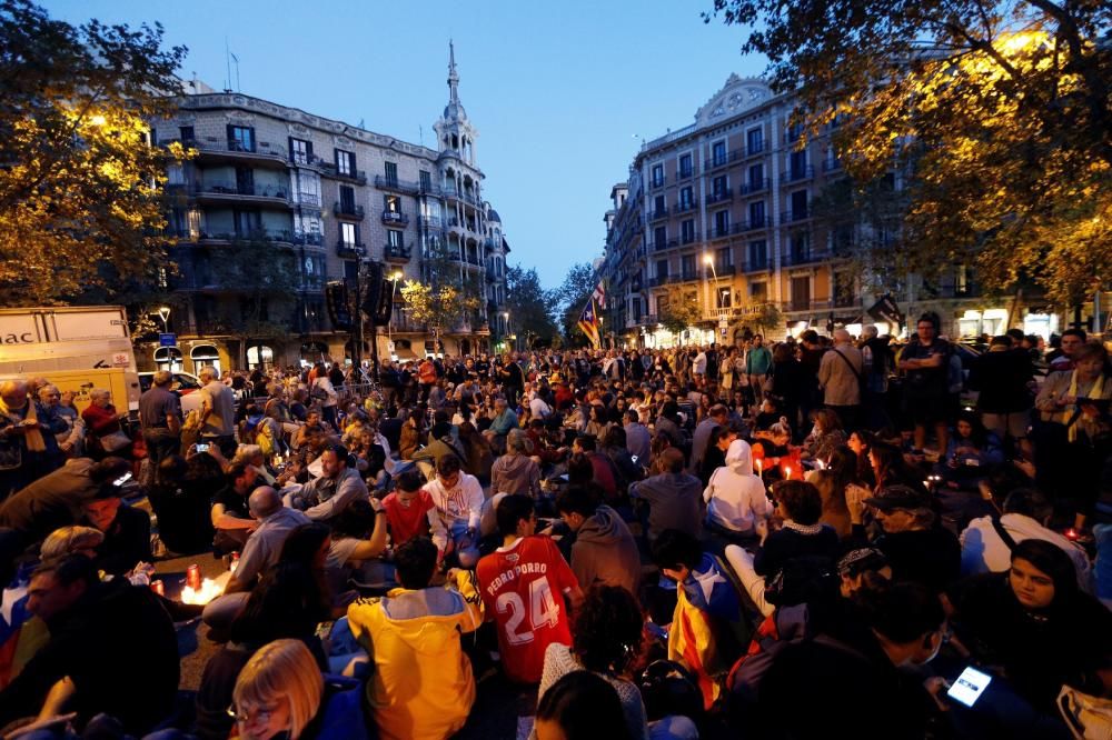 Concentració amb tensió i càrregues a Barcelona el 15-O
