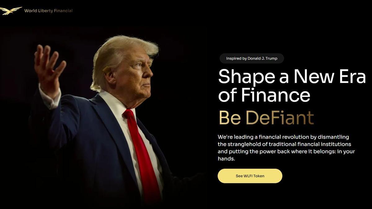 Imagen de la portada de la web del token lanzado por la familia Trump