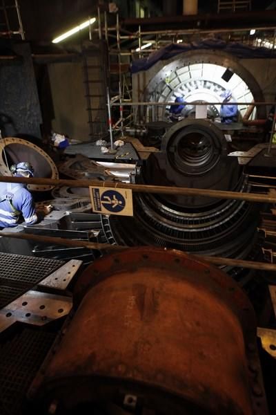 Obras de mantenimiento en la térmica de Aboño