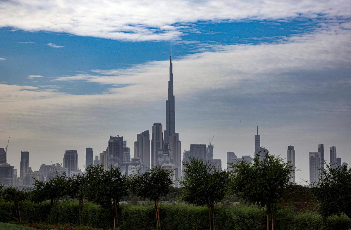 Ansicht der Skyline von Dubai.