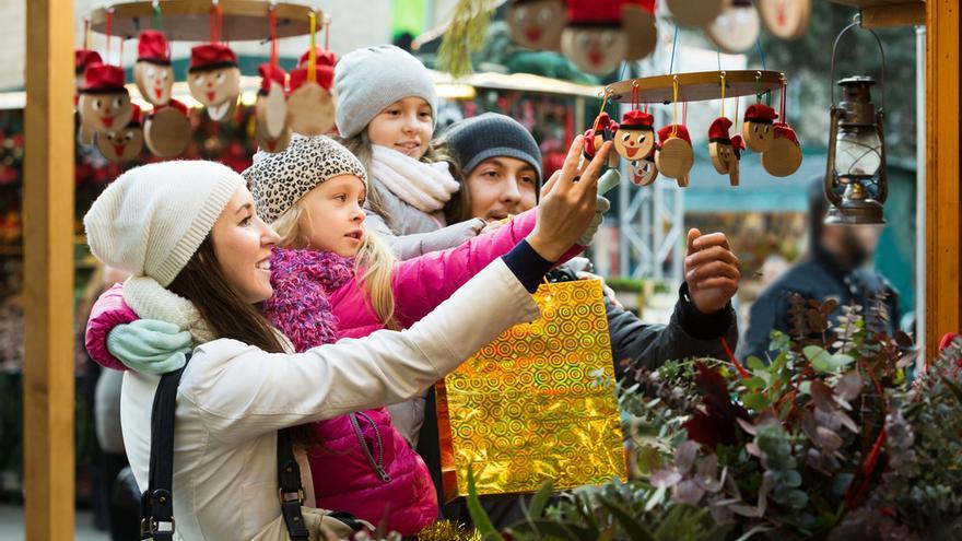 Mercado navideño en Barcelona.