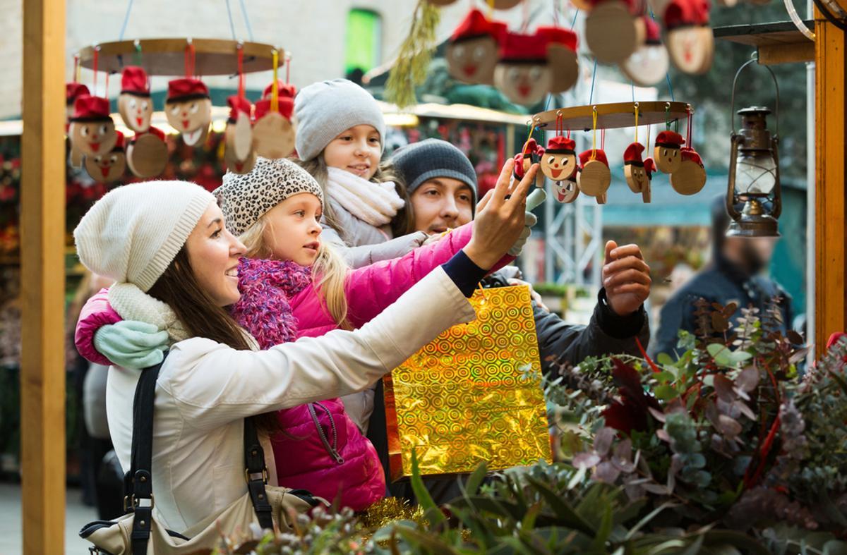 Mercado navideño en Barcelona.