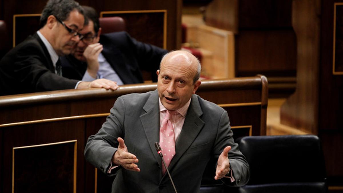 El ministro de Educación, José Ignacio Wert, en el Congreso.