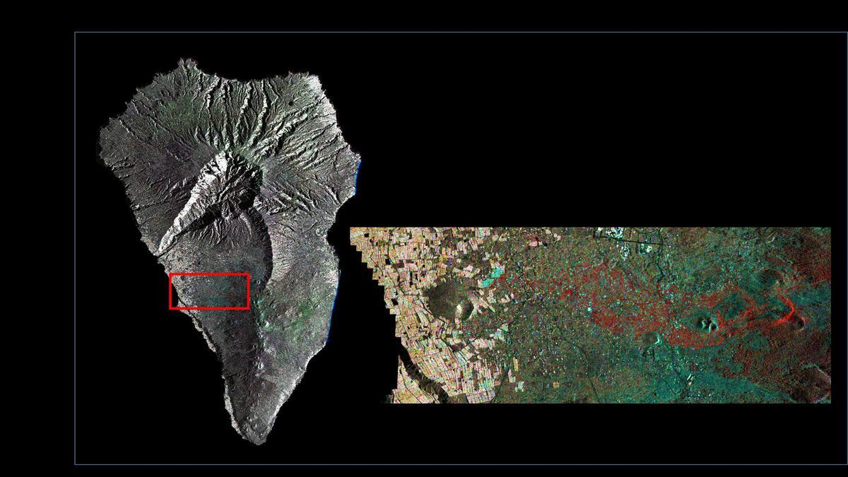 El volcán de La Palma desde un satélite del INTA