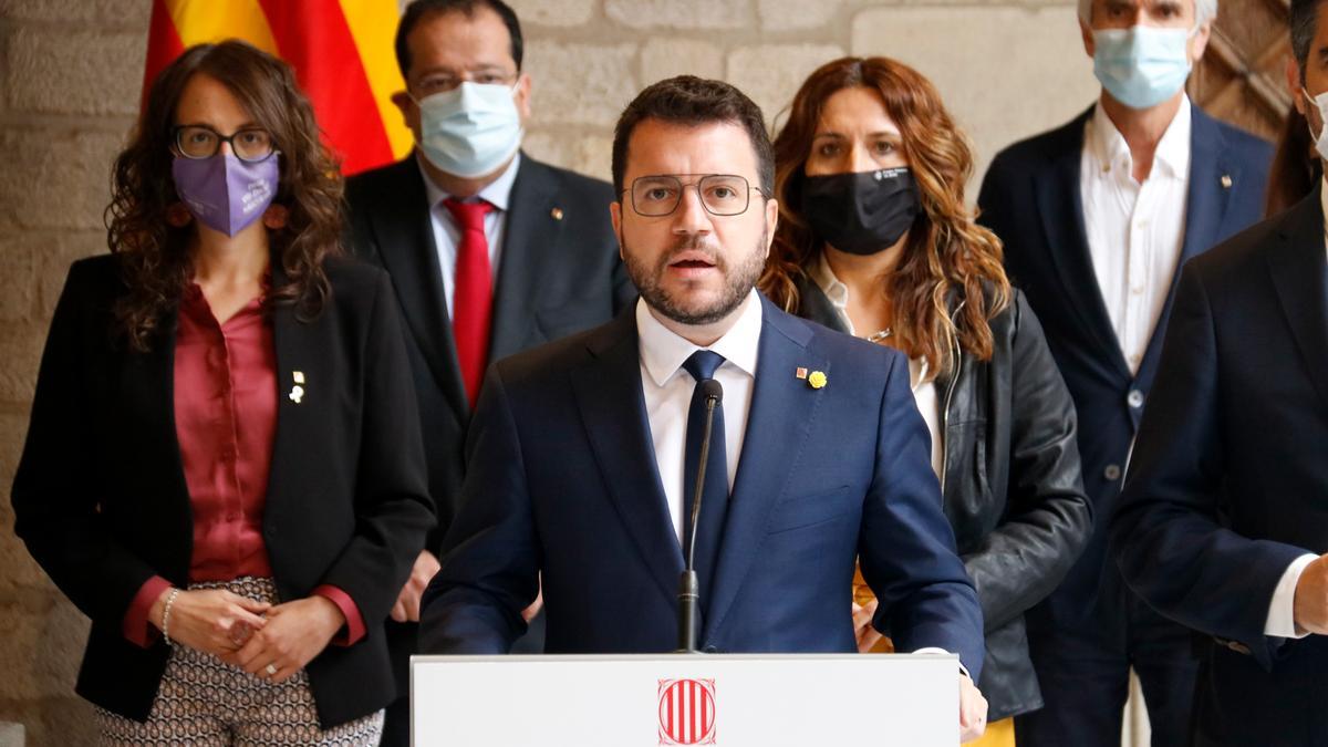 El president Pere Aragonès al Palau de la Generalitat.