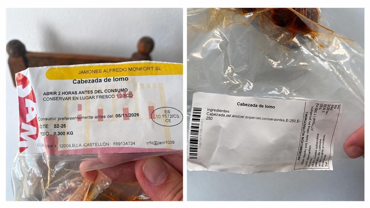 La cabezada de lomo que contiene lactosa sin avisarlo.