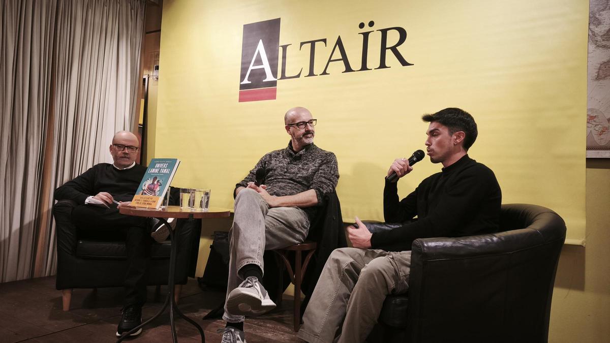 Ramon Besa, Joan Maria Pou i Albert Blaya, durant la presentació a Altaïr