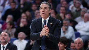 Sergio Scariolo, en el partido de Euroliga ante la Virtus Bolonia