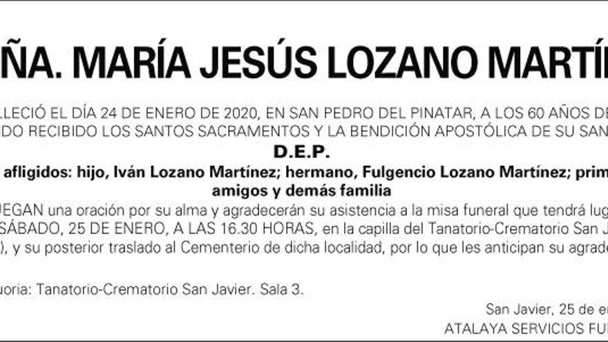 Dª María Jesús Lozano Martínez
