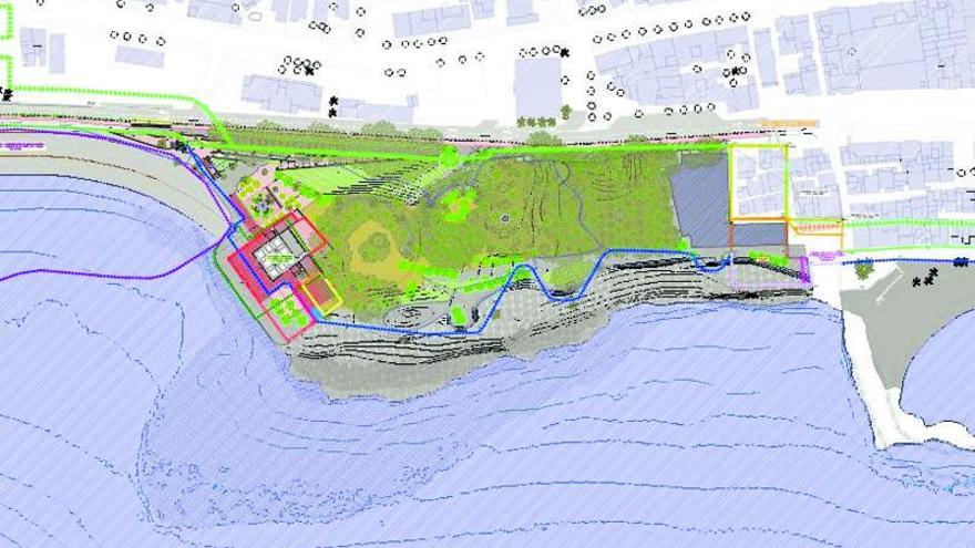 Imagen de la futura intervención para ejecutar el parque marítimo-terrestre de los Baños del Carmen
