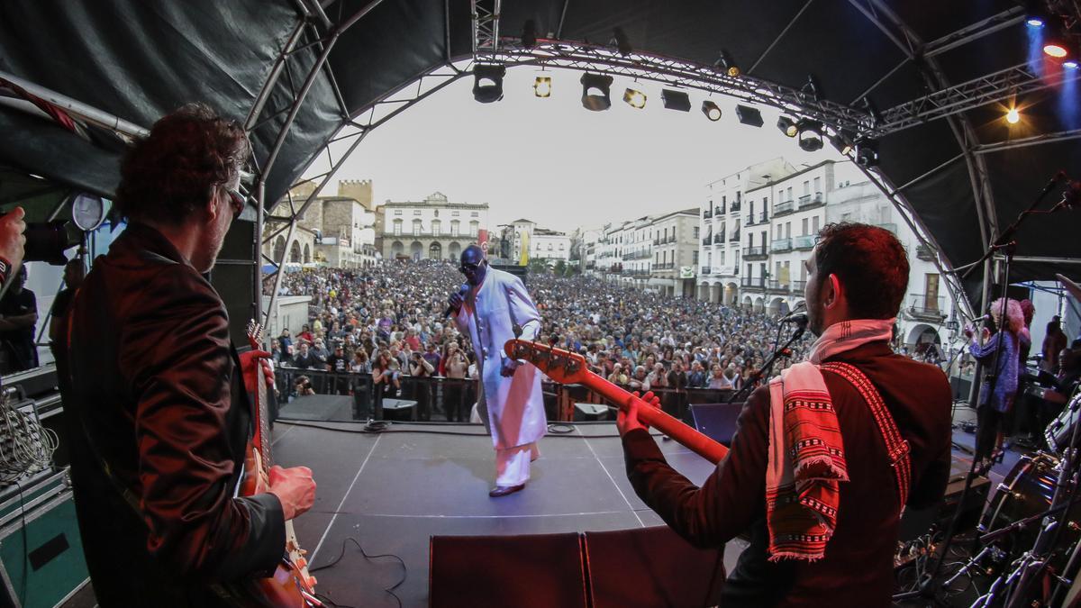 Un momento durante un concierto de Womad en Cáceres.