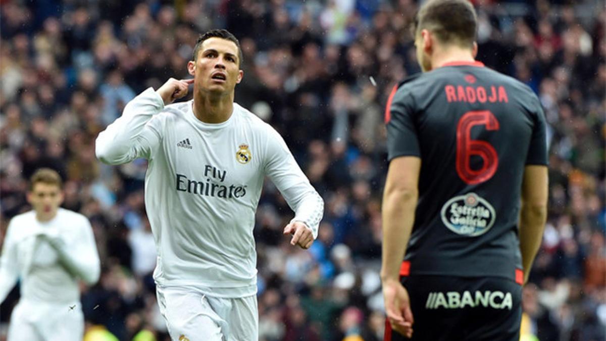 Cristiano Ronaldo celebra uno de sus goles frente al Celta de Vigo