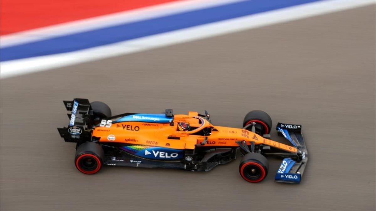 Carlos Sainz durante la clasificación de ayer.