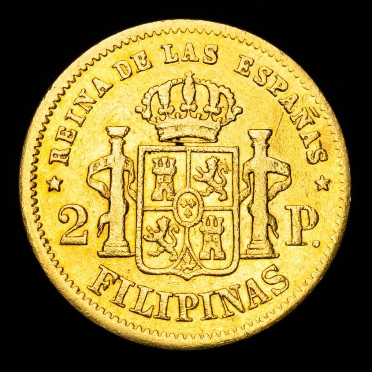 2 PESOS ORO. FILIPINAS, MANILA, 1862