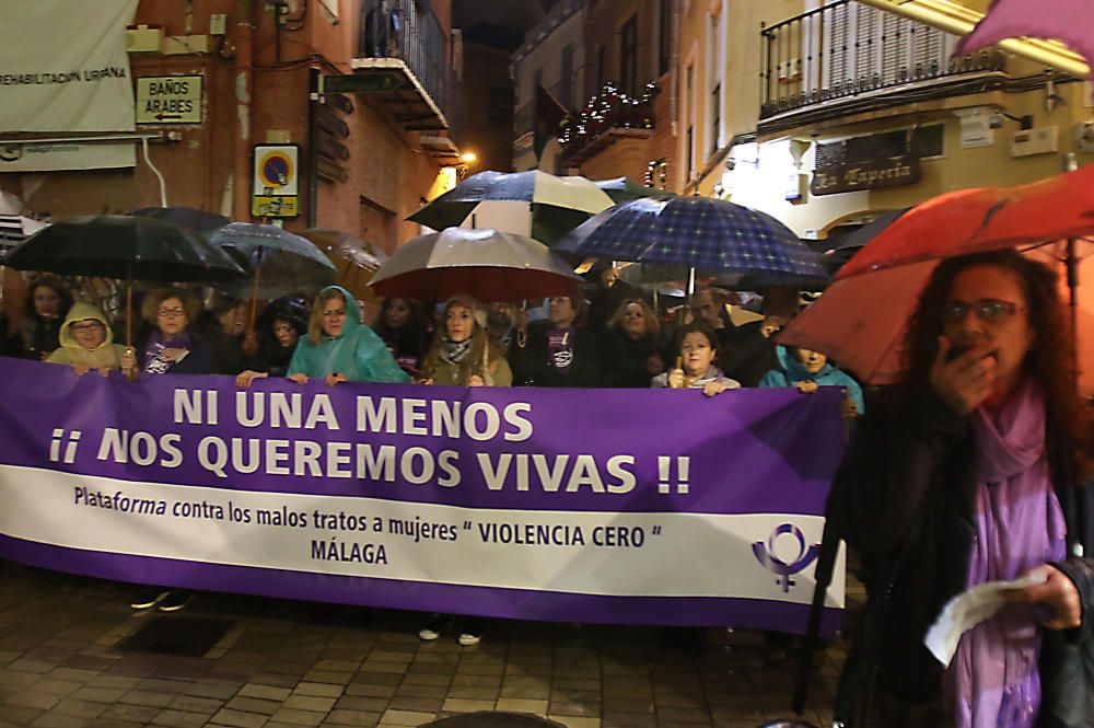 Manifestación en contra de la violencia de género en Málaga