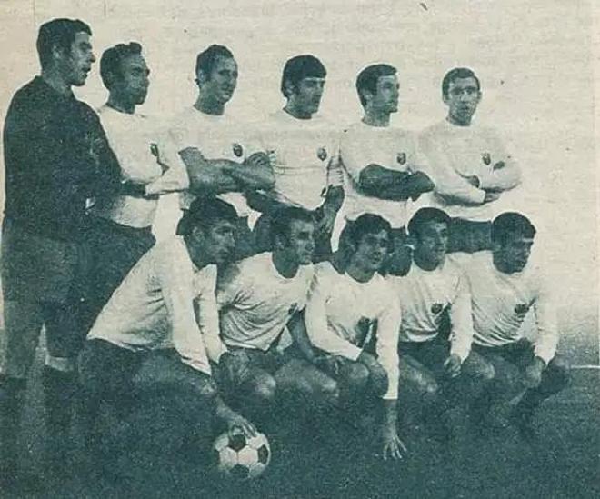 Año 1970 contra el Inter, en un partido que se suspendió