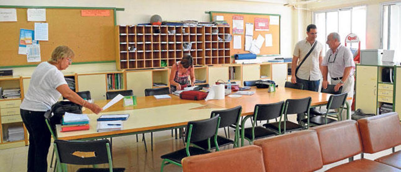 Sala de profesores de un instituto de Palma.