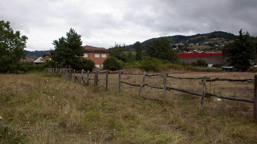 El colegio Elena Sánchez Tamargo, al fondo, con los terrenos en los que podría ampliarse en primer término.