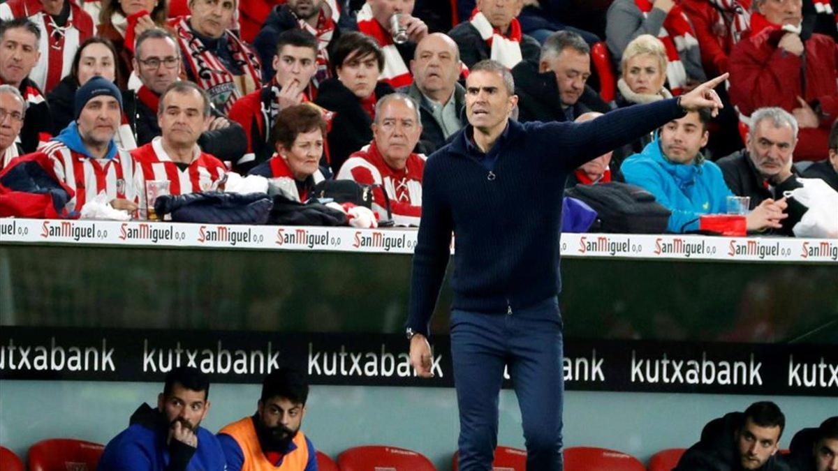 Garitano, en el banquillo del Athletic en el duelo anteel Granada